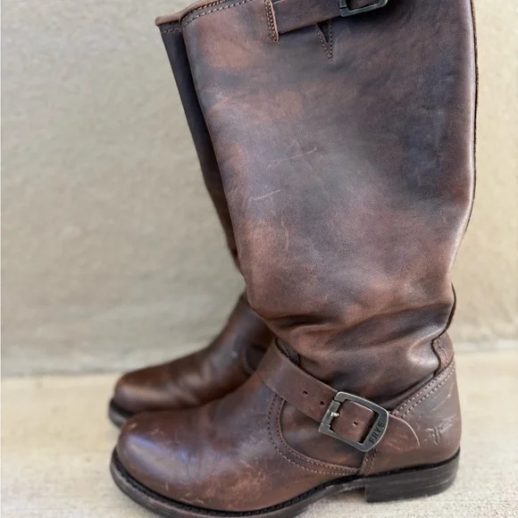 Frye Dark Brown Leather Boots - Picture 3 of 5